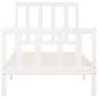 Estructura de cama madera maciza de pino blanco 100x200 cm de , Camas y somieres - Ref: Foro24-3106824, Precio: 124,52 €, Des...