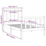 Massives Bettgestell aus weißem Kiefernholz, 100 x 200 cm von , Betten und Lattenroste - Ref: Foro24-3106824, Preis: 126,46 €...