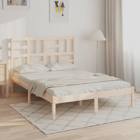 Solid wood bed frame 150x200 cm by , Beds and slatted bases - Ref: Foro24-3105955, Price: 125,88 €, Discount: %