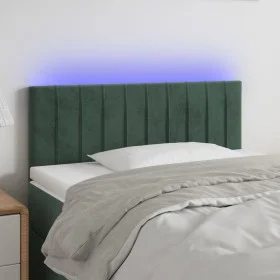 LED-Kopfteil aus dunkelgrünem Samt, 100 x 5 x 78/88 cm von , Kopf- und Fußteile - Ref: Foro24-3121895, Preis: 54,15 €, Rabatt: %