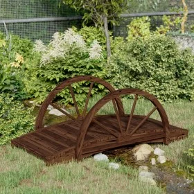 Garden bridge with half wheel solid fir wood 99x50x38cm by , garden bridges - Ref: Foro24-363338, Price: 98,97 €, Discount: %