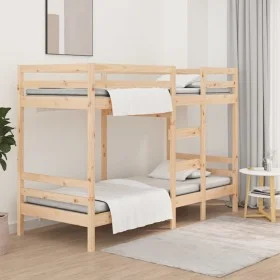 Solid pine wood bunk bed 80x200 cm by , Beds and slatted bases - Ref: Foro24-3139834, Price: 237,40 €, Discount: %