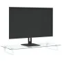 Tempered glass and white metal monitor stand 80x35x8 cm by , Computer bases and risers - Ref: Foro24-374221, Price: 40,69 €, ...