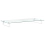Tempered glass and white metal monitor stand 80x35x8 cm by , Computer bases and risers - Ref: Foro24-374221, Price: 45,79 €, ...