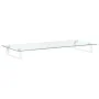 Tempered glass and white metal monitor stand 80x35x8 cm by , Computer bases and risers - Ref: Foro24-374221, Price: 40,69 €, ...