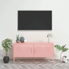 Rosafarbener TV-Schrank aus Stahl, 105 x 35 x 50 cm von , TV-Möbel - Ref: Foro24-336229, Preis: 136,45 €, Rabatt: %