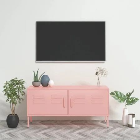 Pink steel TV cabinet 105x35x50 cm by , TV Furniture - Ref: Foro24-336229, Price: 136,27 €, Discount: %