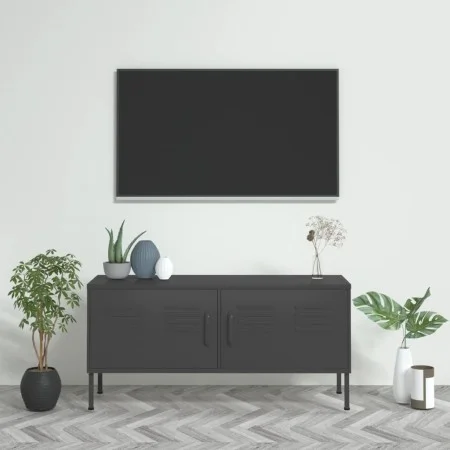 Anthrazitgrauer TV-Schrank aus Stahl 105x35x50 cm von , TV-Möbel - Ref: Foro24-336231, Preis: 142,86 €, Rabatt: %