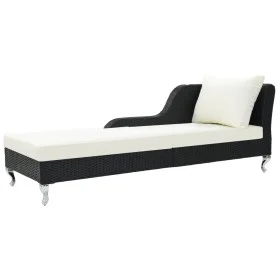 Garden lounger with black synthetic rattan cushion by vidaXL, Loungers - Ref: Foro24-44749, Price: 316,57 €, Discount: %