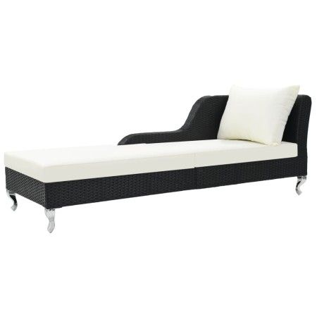 Gartenliege mit schwarzem synthetischem Rattankissen von vidaXL, Liegen - Ref: Foro24-44749, Preis: 321,00 €, Rabatt: %