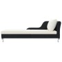 Tumbona de jardín con cojín ratán sintético negro de vidaXL, Tumbonas - Ref: Foro24-44749, Precio: 320,86 €