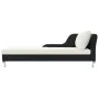 Tumbona de jardín con cojín ratán sintético negro de vidaXL, Tumbonas - Ref: Foro24-44749, Precio: 316,55 €, Descuento: %