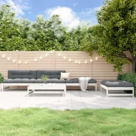 Juego de sofás de jardín 5 piezas madera maciza de pino blanco von , Gartensets - Ref: Foro24-3186600, Preis: 441,84 €, Rabat...