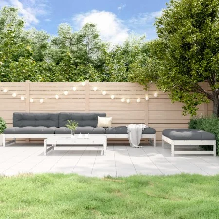 Juego de sofás de jardín 5 piezas madera maciza de pino blanco by , Garden sets - Ref: Foro24-3186600, Price: 441,84 €, Disco...