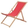 Folding beach chair with fabric seat and red wooden frame by vidaXL, Garden chairs - Ref: Foro24-43999, Price: 48,71 €, Disco...