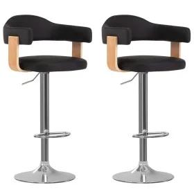 Kitchen stools 2 pcs synthetic leather curved wood black by , Kitchen stools - Ref: Foro24-327336, Price: 230,37 €, Discount: %