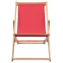 Klappbarer Strandkorb aus Stoff und roter Holzstruktur von vidaXL, Gartenstühle - Ref: Foro24-43999, Preis: 42,87 €, Rabatt: %