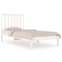 Solid white pine wood bed frame 75x190 cm by , Beds and slatted bases - Ref: Foro24-3103804, Price: 99,83 €, Discount: %