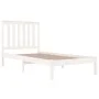 Massives Bettgestell aus weißem Kiefernholz, 75 x 190 cm von , Betten und Lattenroste - Ref: Foro24-3103804, Preis: 98,43 €, ...
