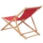 Folding beach chair with fabric seat and red wooden frame by vidaXL, Garden chairs - Ref: Foro24-43999, Price: 48,71 €, Disco...