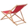 Klappbarer Strandkorb aus Stoff und roter Holzstruktur von vidaXL, Gartenstühle - Ref: Foro24-43999, Preis: 42,87 €, Rabatt: %