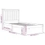 Massives Bettgestell aus weißem Kiefernholz, 75 x 190 cm von , Betten und Lattenroste - Ref: Foro24-3103804, Preis: 98,43 €, ...