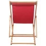 Folding beach chair with fabric seat and red wooden frame by vidaXL, Garden chairs - Ref: Foro24-43999, Price: 48,71 €, Disco...