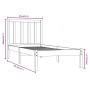 Solid pine wood bed frame 75x190 cm by , Beds and slatted bases - Ref: Foro24-3105031, Price: 85,55 €, Discount: %