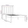 Solid pine wood bed frame 75x190 cm by , Beds and slatted bases - Ref: Foro24-3105031, Price: 82,11 €, Discount: %