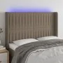 Headboard with LED in taupe gray fabric 147x16x118/128 cm by , Headboards and footboards - Ref: Foro24-3124288, Price: 125,62...