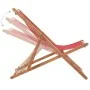 Folding beach chair with fabric seat and red wooden frame by vidaXL, Garden chairs - Ref: Foro24-43999, Price: 48,71 €, Disco...