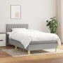 Cama box spring con colchón tela gris claro 80x200 cm de , Camas y somieres - Ref: Foro24-3140729, Precio: 279,24 €, Descuent...