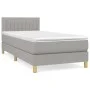 Cama box spring con colchón tela gris claro 80x200 cm de , Camas y somieres - Ref: Foro24-3140729, Precio: 279,24 €, Descuent...