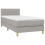 Cama box spring con colchón tela gris claro 80x200 cm de , Camas y somieres - Ref: Foro24-3140729, Precio: 279,24 €, Descuent...