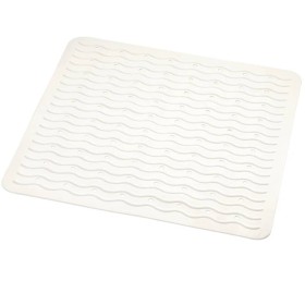 RIDDER Alfombrilla de baño antideslizante Playa 54x54 cm blanca