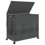 Gray rattan laundry basket with wheels 66x35x60 cm by , Laundry baskets - Ref: Foro24-372046, Price: 80,43 €, Discount: %