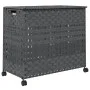 Grauer Rattan-Wäschekorb mit Rädern 66x35x60 cm von , Wäschekörbe - Ref: Foro24-372046, Preis: 74,91 €, Rabatt: %