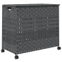 Gray rattan laundry basket with wheels 66x35x60 cm by , Laundry baskets - Ref: Foro24-372046, Price: 80,43 €, Discount: %