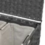 Grauer Rattan-Wäschekorb mit Rädern 66x35x60 cm von , Wäschekörbe - Ref: Foro24-372046, Preis: 74,91 €, Rabatt: %