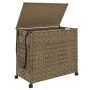 Rattan laundry basket with wheels 66x35x60 cm by , Laundry baskets - Ref: Foro24-372044, Price: 97,78 €, Discount: %