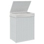 Wäschekorb mit Deckel aus weißem synthetischem Rattan, 46 x 33 x 60 cm von , Wäschekörbe - Ref: Foro24-372033, Preis: 58,87 €...