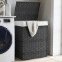 Wäschekorb mit Deckel aus grauem synthetischem Rattan, 46 x 33 x 60 cm von , Wäschekörbe - Ref: Foro24-372031, Preis: 57,03 €...