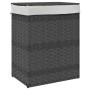 Wäschekorb mit Deckel aus grauem synthetischem Rattan, 46 x 33 x 60 cm von , Wäschekörbe - Ref: Foro24-372031, Preis: 57,03 €...