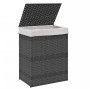 Wäschekorb mit Deckel aus grauem synthetischem Rattan, 46 x 33 x 60 cm von , Wäschekörbe - Ref: Foro24-372031, Preis: 57,03 €...