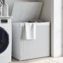 Dirty clothes basket 2 sections white synthetic rattan 53x35x57 cm by , Laundry baskets - Ref: Foro24-372038, Price: 59,85 €,...