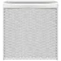 Dirty clothes basket 2 sections white synthetic rattan 53x35x57 cm by , Laundry baskets - Ref: Foro24-372038, Price: 59,85 €,...