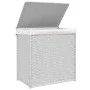 Dirty clothes basket 2 sections white synthetic rattan 53x35x57 cm by , Laundry baskets - Ref: Foro24-372038, Price: 59,85 €,...