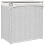 Dirty clothes basket 2 sections white synthetic rattan 53x35x57 cm by , Laundry baskets - Ref: Foro24-372038, Price: 59,85 €,...