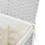 Dirty clothes basket 2 sections white synthetic rattan 53x35x57 cm by , Laundry baskets - Ref: Foro24-372038, Price: 60,78 €,...