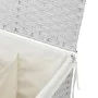 Dirty clothes basket 2 sections white synthetic rattan 53x35x57 cm by , Laundry baskets - Ref: Foro24-372038, Price: 59,85 €,...